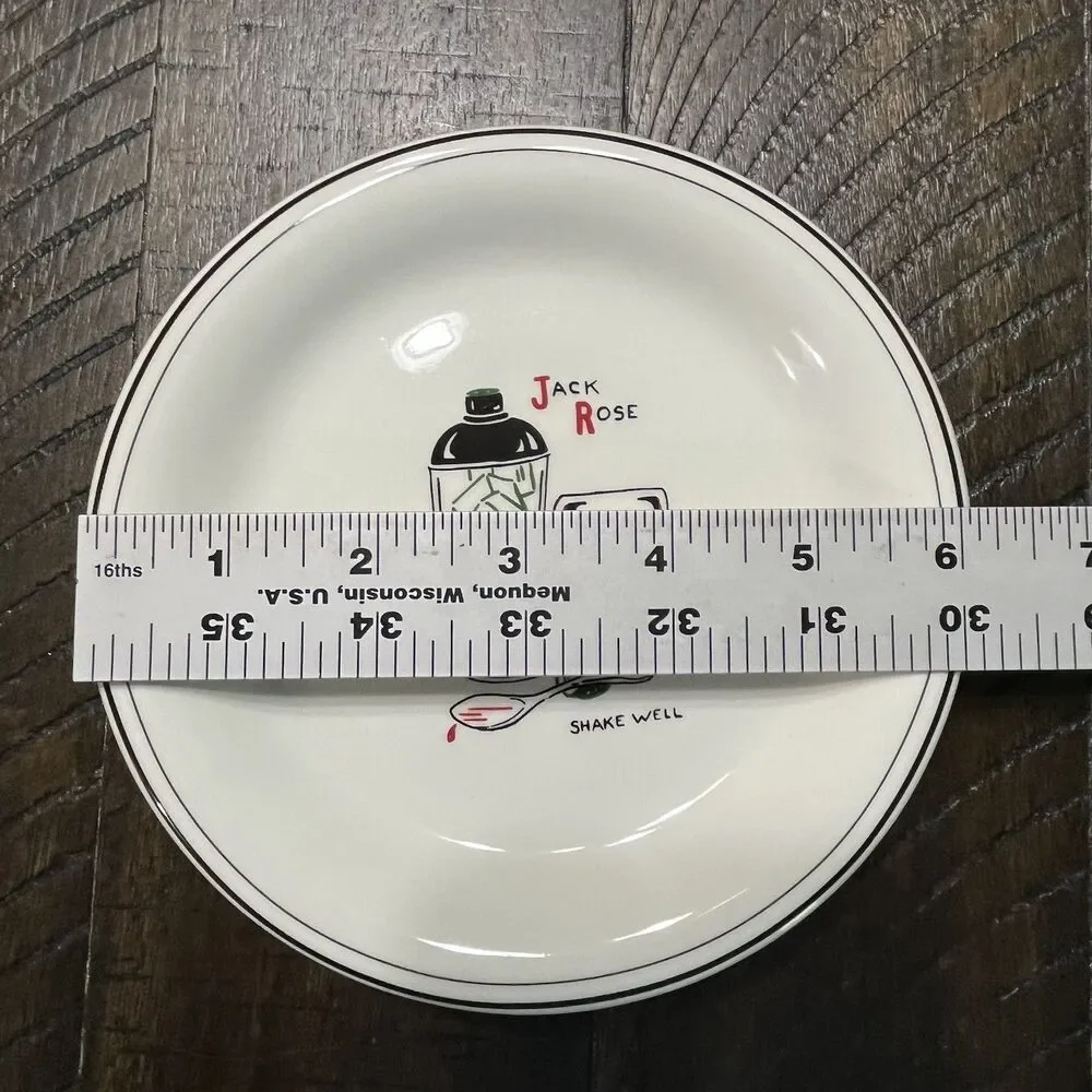 WILLIAMS & SONOMA Classic Cocktails Canapé Plates Set of 6 Martini Recipes